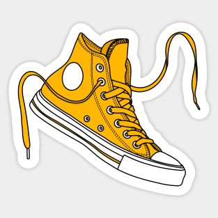 Bright Yellow high tops Sticker